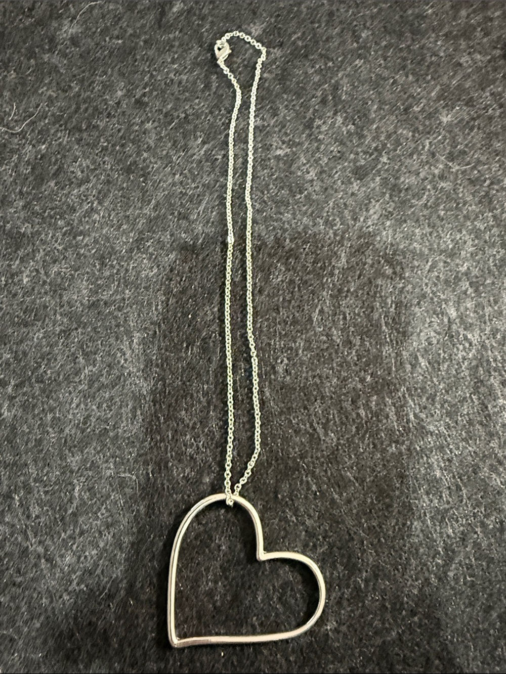 Silver Heart Pendant Necklace-Women Jewelry